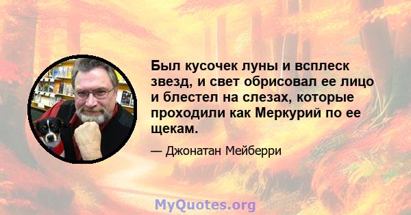 Был кусочек луны и всплеск звезд, и свет обрисовал ее лицо и блестел на слезах, которые проходили как Меркурий по ее щекам.