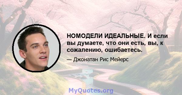 НОМОДЕЛИ ИДЕАЛЬНЫЕ. И если вы думаете, что они есть, вы, к сожалению, ошибаетесь.