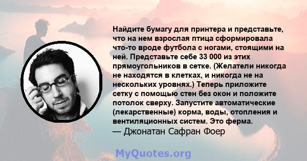 Найдите бумагу для принтера и представьте, что на нем взрослая птица сформировала что-то вроде футбола с ногами, стоящими на ней. Представьте себе 33 000 из этих прямоугольников в сетке. (Желатели никогда не находятся в 