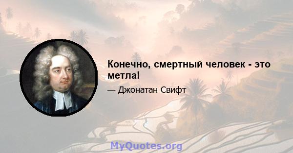 Конечно, смертный человек - это метла!