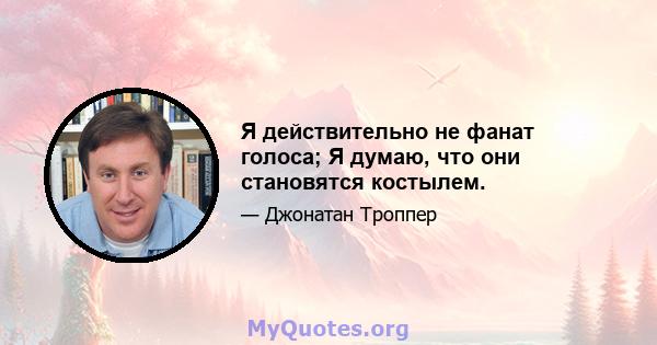 Я действительно не фанат голоса; Я думаю, что они становятся костылем.