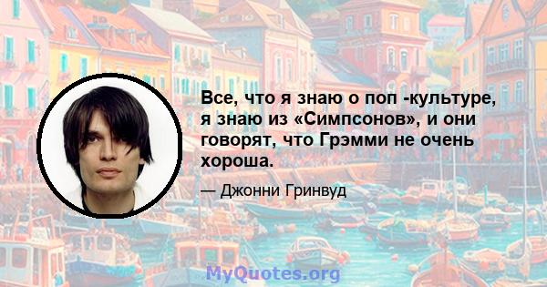 Все, что я знаю о поп -культуре, я знаю из «Симпсонов», и они говорят, что Грэмми не очень хороша.