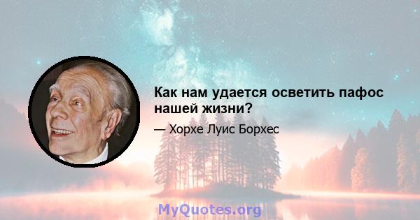 Как нам удается осветить пафос нашей жизни?