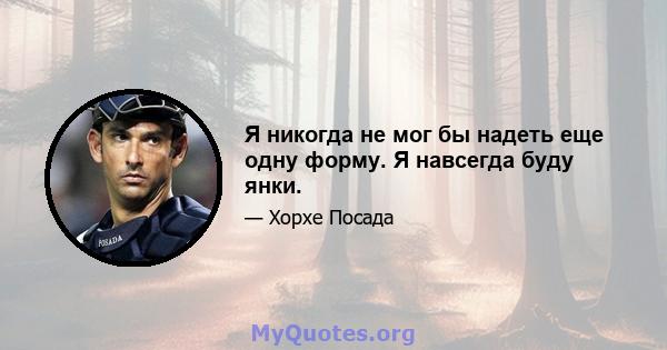 Я никогда не мог бы надеть еще одну форму. Я навсегда буду янки.