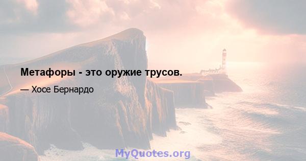 Метафоры - это оружие трусов.