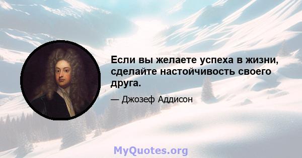 Если вы желаете успеха в жизни, сделайте настойчивость своего друга.