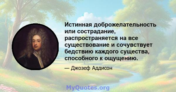 Истинная доброжелательность или сострадание, распространяется на все существование и сочувствует бедствию каждого существа, способного к ощущению.