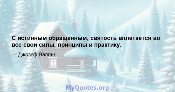 С истинным обращенным, святость вплетается во все свои силы, принципы и практику.