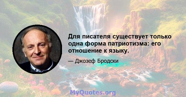 Для писателя существует только одна форма патриотизма: его отношение к языку.