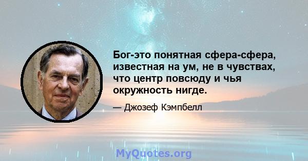 Бог-это понятная сфера-сфера, известная на ум, не в чувствах, что центр повсюду и чья окружность нигде.