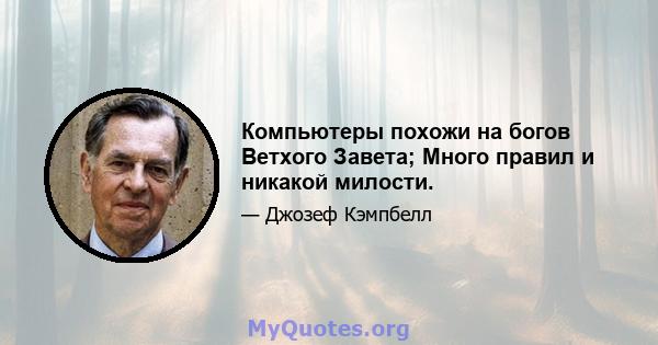 Компьютеры похожи на богов Ветхого Завета; Много правил и никакой милости.