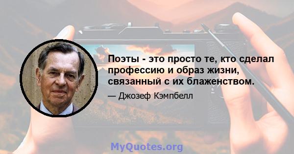 Поэты - это просто те, кто сделал профессию и образ жизни, связанный с их блаженством.