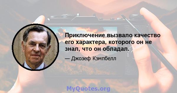 Приключение вызвало качество его характера, которого он не знал, что он обладал.