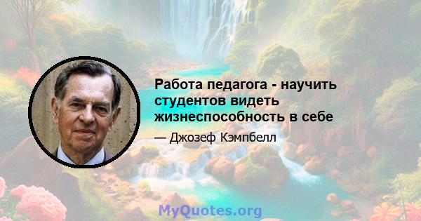 Работа педагога - научить студентов видеть жизнеспособность в себе