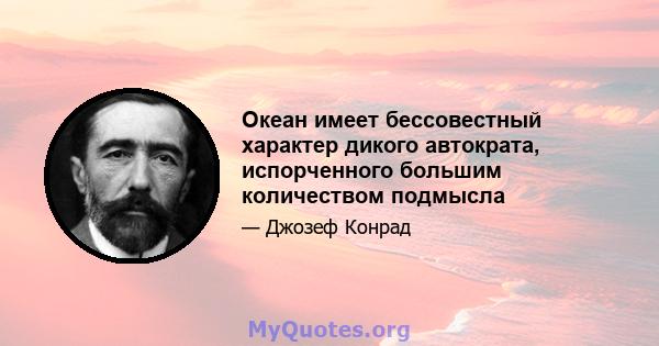 Океан имеет бессовестный характер дикого автократа, испорченного большим количеством подмысла