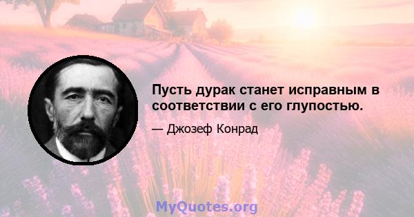 Пусть дурак станет исправным в соответствии с его глупостью.