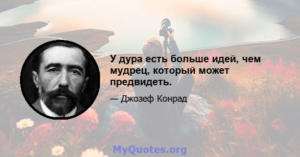 У дура есть больше идей, чем мудрец, который может предвидеть.