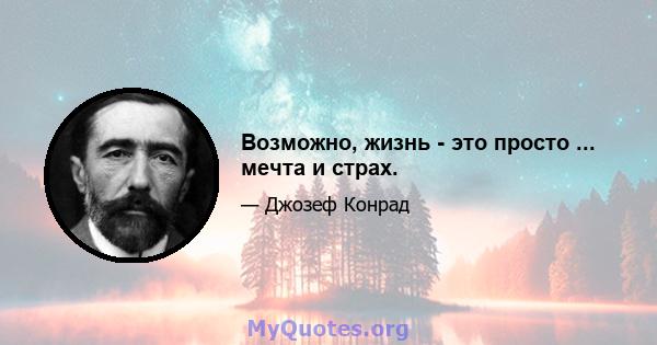 Возможно, жизнь - это просто ... мечта и страх.