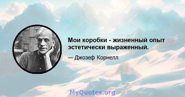 Мои коробки - жизненный опыт эстетически выраженный.