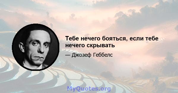 Тебе нечего бояться, если тебе нечего скрывать