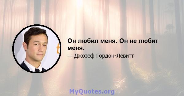 Он любил меня. Он не любит меня.