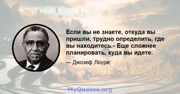 Если вы не знаете, откуда вы пришли, трудно определить, где вы находитесь.- Еще сложнее планировать, куда вы идете.