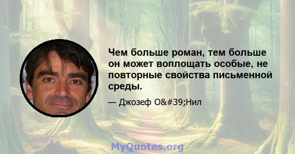 Чем больше роман, тем больше он может воплощать особые, не повторные свойства письменной среды.