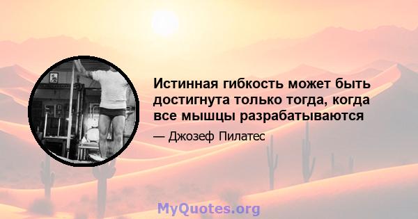 Истинная гибкость может быть достигнута только тогда, когда все мышцы разрабатываются