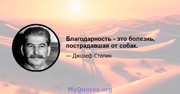 Благодарность - это болезнь, пострадавшая от собак.