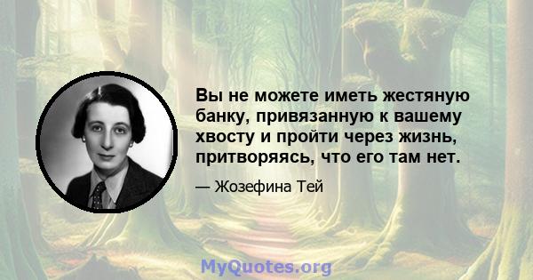 Вы не можете иметь жестяную банку, привязанную к вашему хвосту и пройти через жизнь, притворяясь, что его там нет.