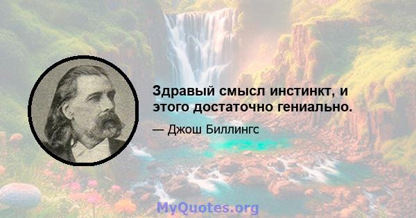 Здравый смысл инстинкт, и этого достаточно гениально.