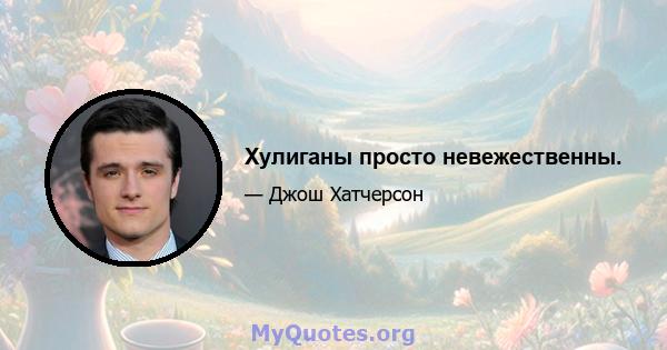 Хулиганы просто невежественны.