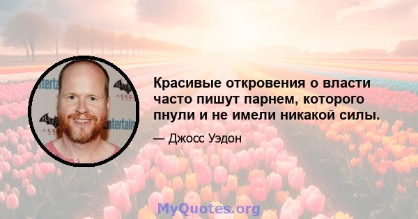 Красивые откровения о власти часто пишут парнем, которого пнули и не имели никакой силы.