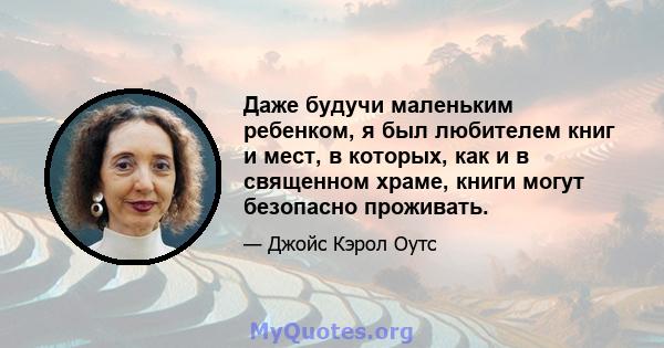 Даже будучи маленьким ребенком, я был любителем книг и мест, в которых, как и в священном храме, книги могут безопасно проживать.