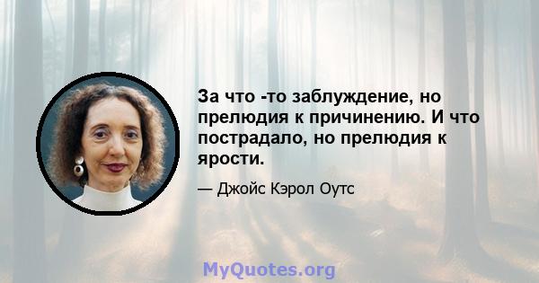 За что -то заблуждение, но прелюдия к причинению. И что пострадало, но прелюдия к ярости.