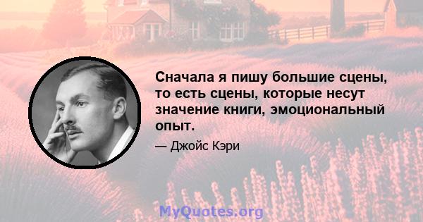 Сначала я пишу большие сцены, то есть сцены, которые несут значение книги, эмоциональный опыт.