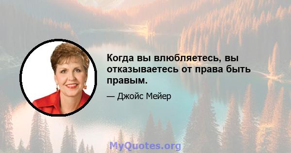 Когда вы влюбляетесь, вы отказываетесь от права быть правым.