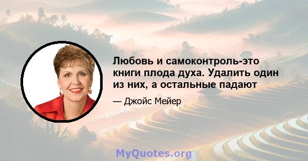 Любовь и самоконтроль-это книги плода духа. Удалить один из них, а остальные падают