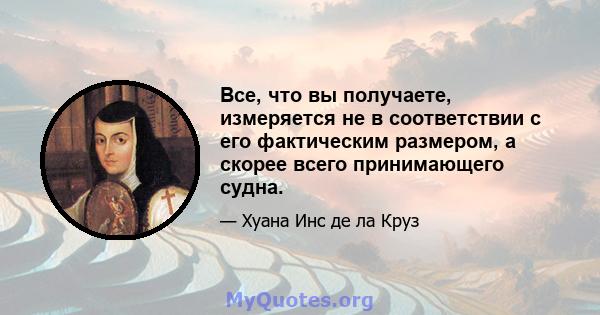 Все, что вы получаете, измеряется не в соответствии с его фактическим размером, а скорее всего принимающего судна.