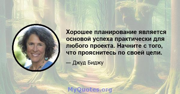 Хорошее планирование является основой успеха практически для любого проекта. Начните с того, что прояснитесь по своей цели.