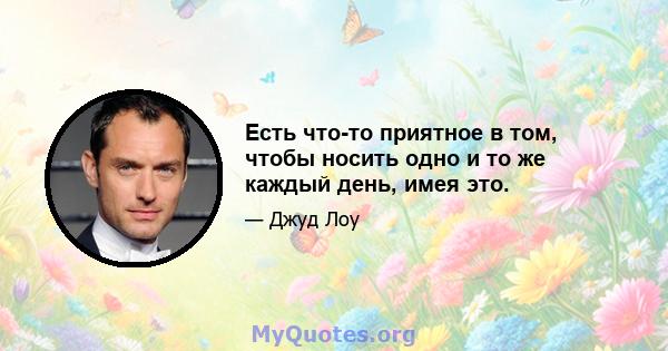 Есть что-то приятное в том, чтобы носить одно и то же каждый день, имея это.