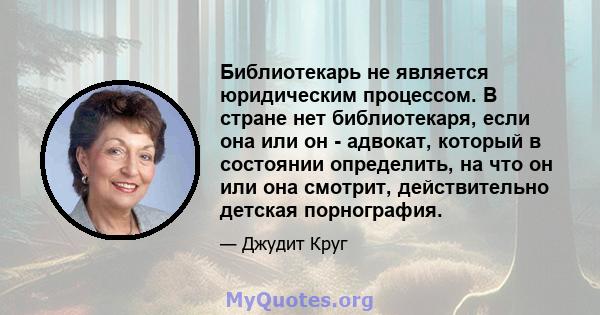 Библиотекарь не является юридическим процессом. В стране нет библиотекаря, если она или он - адвокат, который в состоянии определить, на что он или она смотрит, действительно детская порнография.