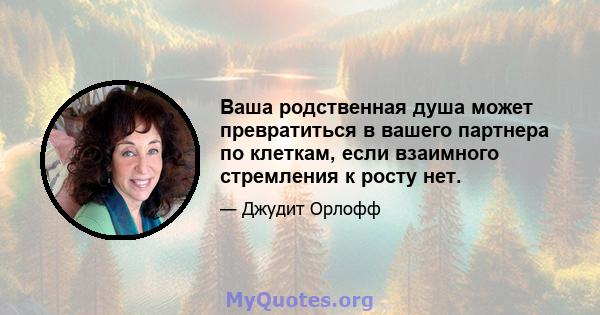 Ваша родственная душа может превратиться в вашего партнера по клеткам, если взаимного стремления к росту нет.