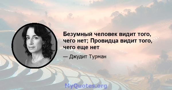 Безумный человек видит того, чего нет; Провидца видит того, чего еще нет