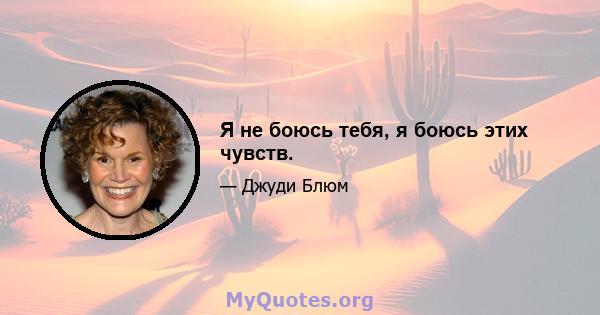 Я не боюсь тебя, я боюсь этих чувств.