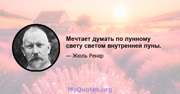 Мечтает думать по лунному свету светом внутренней луны.