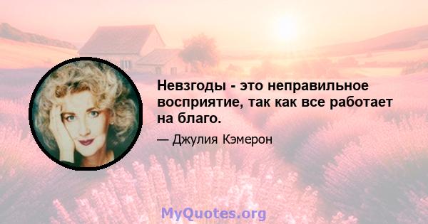 Невзгоды - это неправильное восприятие, так как все работает на благо.