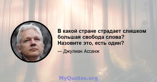 В какой стране страдает слишком большая свобода слова? Назовите это, есть один?