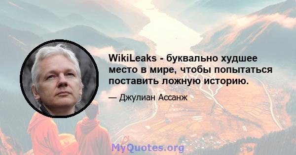 WikiLeaks - буквально худшее место в мире, чтобы попытаться поставить ложную историю.