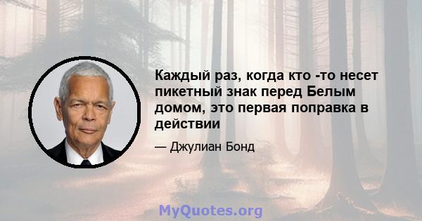 Каждый раз, когда кто -то несет пикетный знак перед Белым домом, это первая поправка в действии